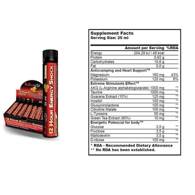 Biotech Usa 12-Hour Energy Shock 20x25ml amps Biotech Usa 12-Hour Energy Shock 20x25ml amps