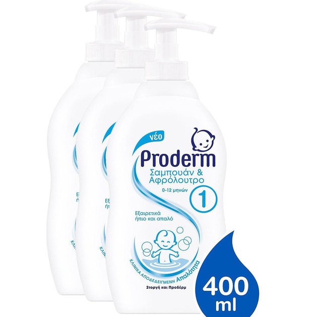 Proderm Πακέτο Προσφοράς Σαμπουάν & Αφρόλουτρο 0-12 Μηνών 3x400ml Proderm Πακέτο Προσφοράς Σαμπουάν & Αφρόλουτρο 0-12 Μηνών 3x400ml