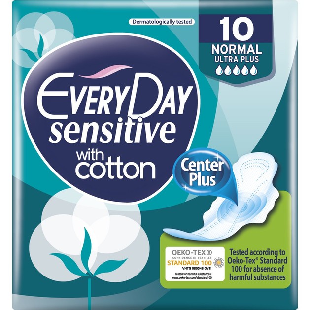 EveryDay Sensitive With Cotton Normal Ultra Plus Σερβιέτες 10 τεμ. EveryDay Sensitive With Cotton Normal Ultra Plus Σερβιέτες 10 τεμ.