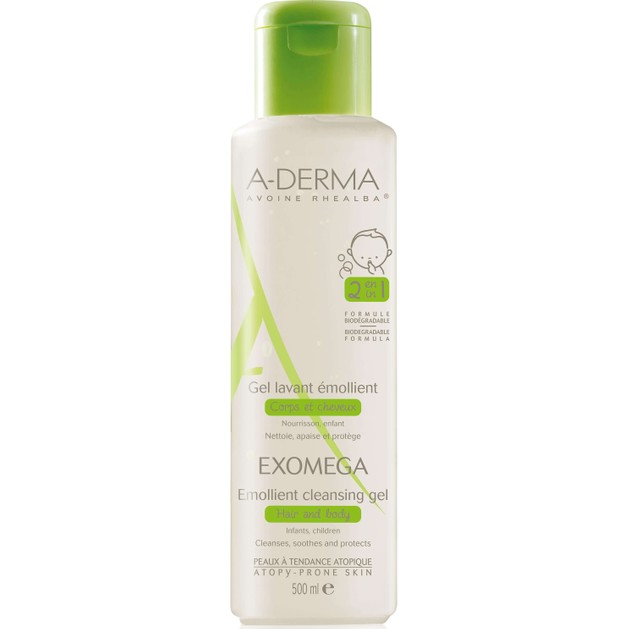 A-Derma Exomega Gel Lavant Emollient 2 in 1 500ml A-Derma Exomega Gel Lavant Emollient 2 in 1 500ml