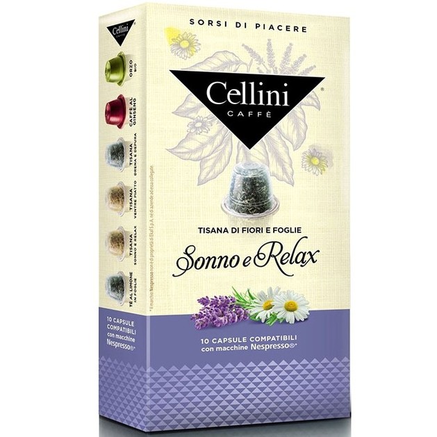 Cellini Caffe Αφέψημα Sonno e Relax Συμβατές με Συσκευή Nespresso 10caps Cellini Caffe Αφέψημα Sonno e Relax Συμβατές με Συσκευή Nespresso 10caps