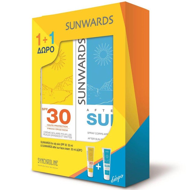 Sunwards Πακέτο Προσφοράς Face Cream Spf30 Αντηλιακή Κρέμα για Λιπαρό Δέρμα 50ml & Δώρο After Sun Face Cream Γαλάκτωμα 50ml Sunwards Πακέτο Προσφοράς Face Cream Spf30 Αντηλιακή Κρέμα για Λιπαρό Δέρμα 50ml & Δώρο After Sun Face Cream Γαλάκτωμα 50ml