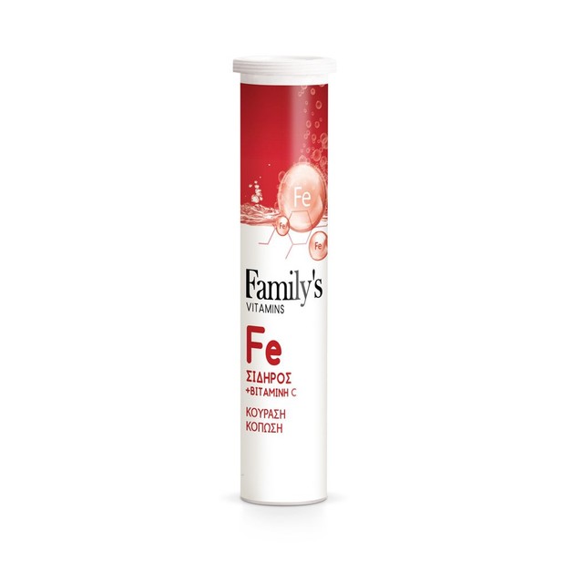 Δώρο Family\'s Vitamins Iron Fe + Vitamin C 20 Συμπλήρωμα Διατροφής Σίδηρος & Βιταμίνη C 20 Effer.Tabs Δώρο Family\'s Vitamins Iron Fe + Vitamin C 20 Συμπλήρωμα Διατροφής Σίδηρος & Βιταμίνη C 20 Effer.Tabs