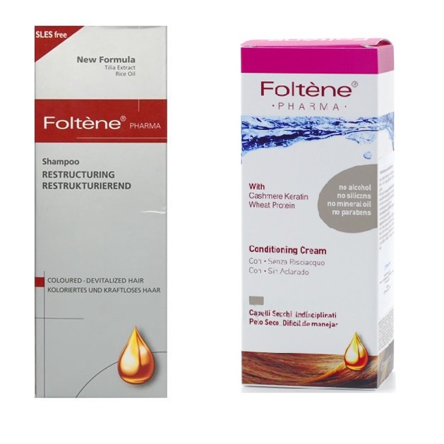 Foltene Restructuring Σαμπουάν για Βαμμένα & Ταλαιπωρημένα Μαλλιά Χωρίς Sles 200ml Δώρο Conditioner Μαλακτική Κρέμα Θρέψης 150ml Foltene Restructuring Σαμπουάν για Βαμμένα & Ταλαιπωρημένα Μαλλιά Χωρίς Sles 200ml Δώρο Conditioner Μαλακτική Κρέμα Θρέψης 150ml