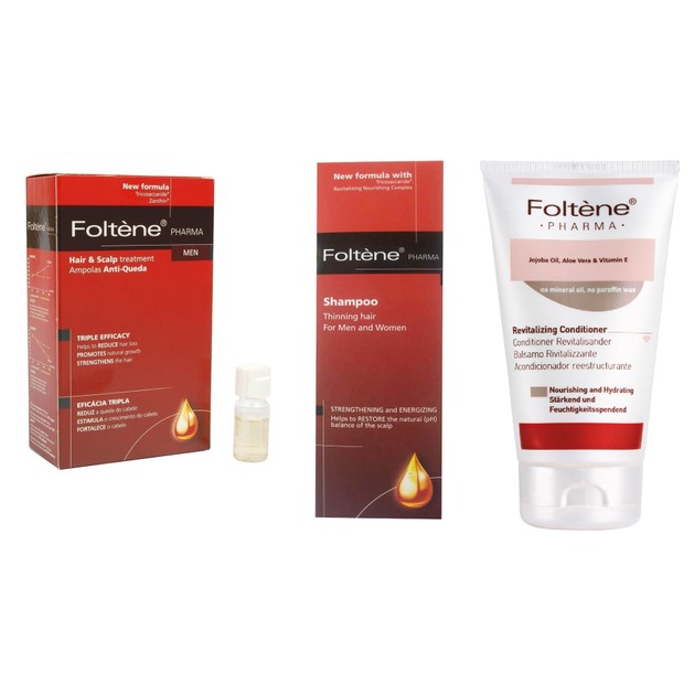 Foltene Hair & Scalp Treatment Men 12x38ml & ΔΩΡΟ Thinning Hair Shampoo 200ml & Revitalizing Conditioner Μαλακτική Κρέμα 150ml Foltene Hair & Scalp Treatment Men 12x38ml & ΔΩΡΟ Thinning Hair Shampoo 200ml & Revitalizing Conditioner Μαλακτική Κρέμα 150ml