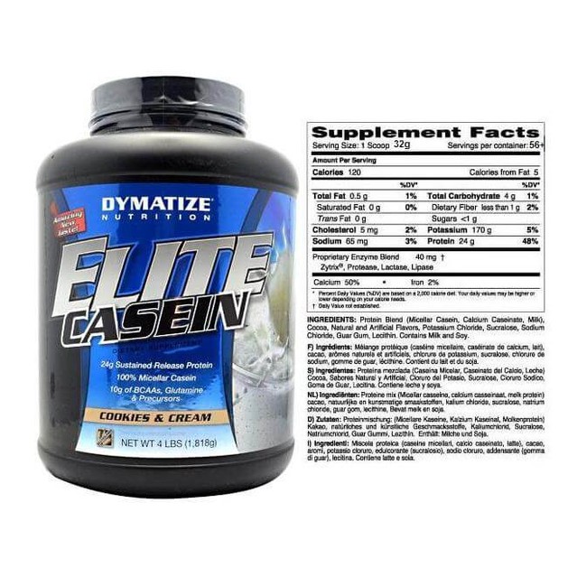 Dymatize Elite Casein Πρωτεΐνη Καζεΐνης Αργής Αφομοίωσης 1818gr Dymatize Elite Casein Πρωτεΐνη Καζεΐνης Αργής Αφομοίωσης 1818gr