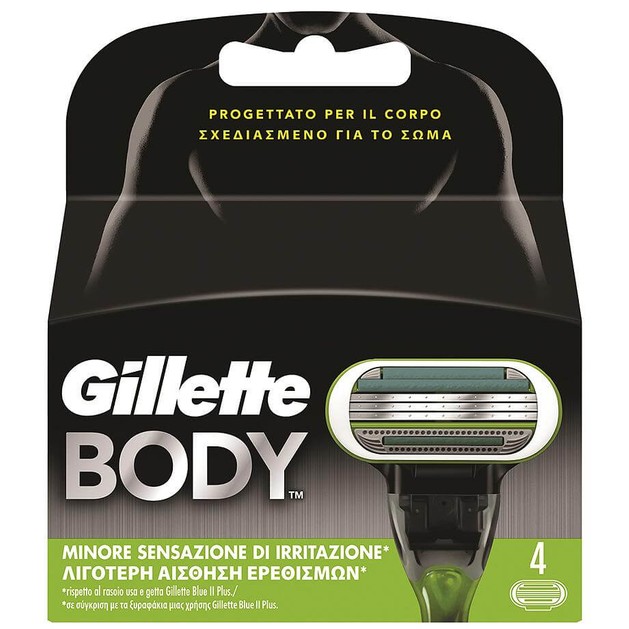 Gillette Body Grooming Ανταλλακτικές Λεπίδες Σχεδιασμένες για το Σώμα με Λιγότερη Αίσθηση Ερεθισμών 4τεμ Gillette Body Grooming Ανταλλακτικές Λεπίδες Σχεδιασμένες για το Σώμα με Λιγότερη Αίσθηση Ερεθισμών 4τεμ