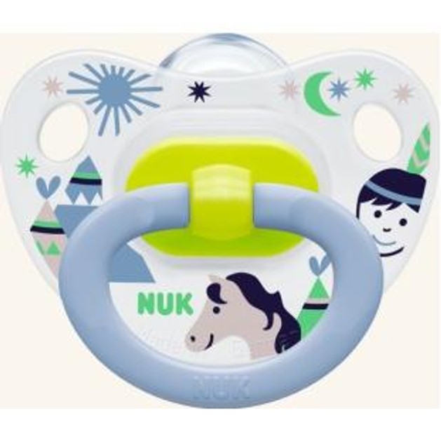Nuk Classic Happy Days Πιπίλα Σιλικόνης με Κρίκο 1τμχ Nuk Classic Happy Days Πιπίλα Σιλικόνης με Κρίκο 1τμχ