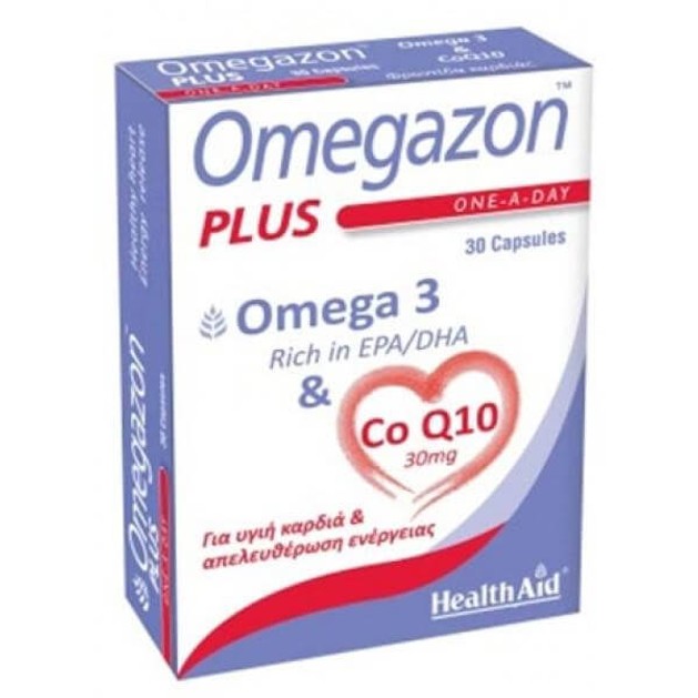 HealthAid Omegazon PLUS Ω3 & Co Q10 Φροντίδα Και Τόνωση Της Καρδιάς Του Κυκλοφορικού Και Του Μυϊκού Συστήματος 30 caps HealthAid Omegazon PLUS Ω3 & Co Q10 Φροντίδα Και Τόνωση Της Καρδιάς Του Κυκλοφορικού Και Του Μυϊκού Συστήματος 30 caps