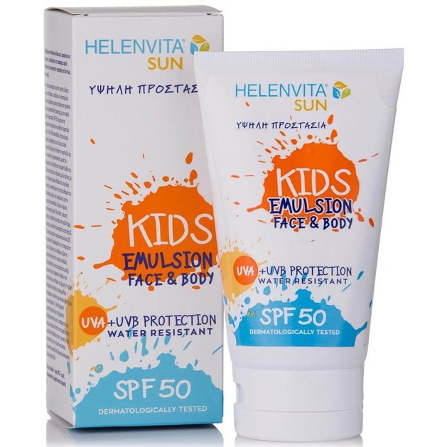 Helenvita Sun Kids Face & Body Emulsion Spf50 Παιδικό Αδιάβροχο Αντηλιακό Γαλάκτωμα Προσώπου-Σώματος Υψηλής Προστασίας 150ml Helenvita Sun Kids Face & Body Emulsion Spf50 Παιδικό Αδιάβροχο Αντηλιακό Γαλάκτωμα Προσώπου-Σώματος Υψηλής Προστασίας 150ml