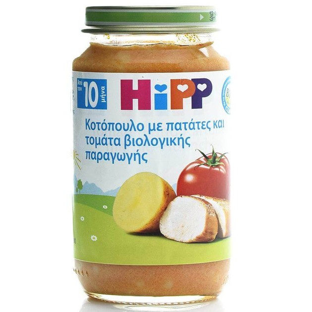 HiPP Βρεφικό Γεύμα Υποαλλεργικό Με Κοτόπουλο Πατάτες Και Φρέσκια Ντομάτα Παραγωγής Από τον 10ο Μήνα 220gr HiPP Βρεφικό Γεύμα Υποαλλεργικό Με Κοτόπουλο Πατάτες Και Φρέσκια Ντομάτα Παραγωγής Από τον 10ο Μήνα 220gr