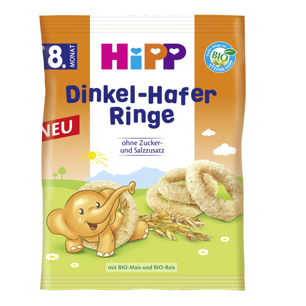 Hipp Δαχτυλίδια με Όλυρα & Βρώμη από τον 8ο Μήνα 30gr Hipp Δαχτυλίδια με Όλυρα & Βρώμη από τον 8ο Μήνα 30gr