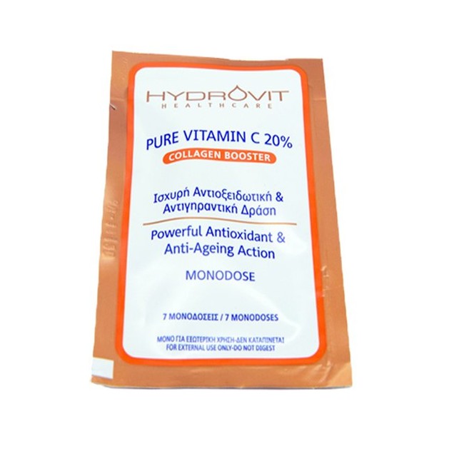 Hydrovit Pure Vitamin C 20% Collagen Booster Ενυδατικός Αντιοξειδωτικός Ορός Αντιγηραντικής Φροντίδας 7 Ημερών 7 Monodoses Hydrovit Pure Vitamin C 20% Collagen Booster Ενυδατικός Αντιοξειδωτικός Ορός Αντιγηραντικής Φροντίδας 7 Ημερών 7 Monodoses
