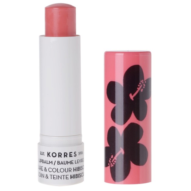 Korres Lip Balm Care & Colour Hibiscus 5ml Korres Lip Balm Care & Colour Hibiscus 5ml