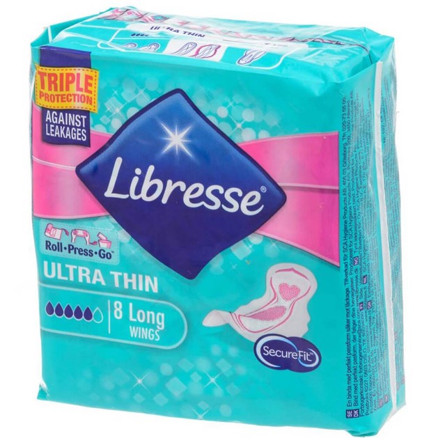 Libresse Ultra Thin Σερβιέτες με Φτερά 8 Τεμάχια Libresse Ultra Thin Σερβιέτες με Φτερά 8 Τεμάχια
