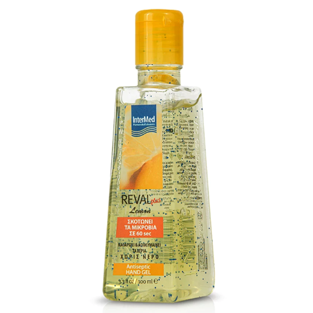 Intermed Reval Plus Lemon Antiseptic Hand Gel Αντιβακτηριδιακό Αντισηπτικό Τζελ Χεριών με Άρωμα Λεμόνι 100ml Intermed Reval Plus Lemon Antiseptic Hand Gel Αντιβακτηριδιακό Αντισηπτικό Τζελ Χεριών με Άρωμα Λεμόνι 100ml