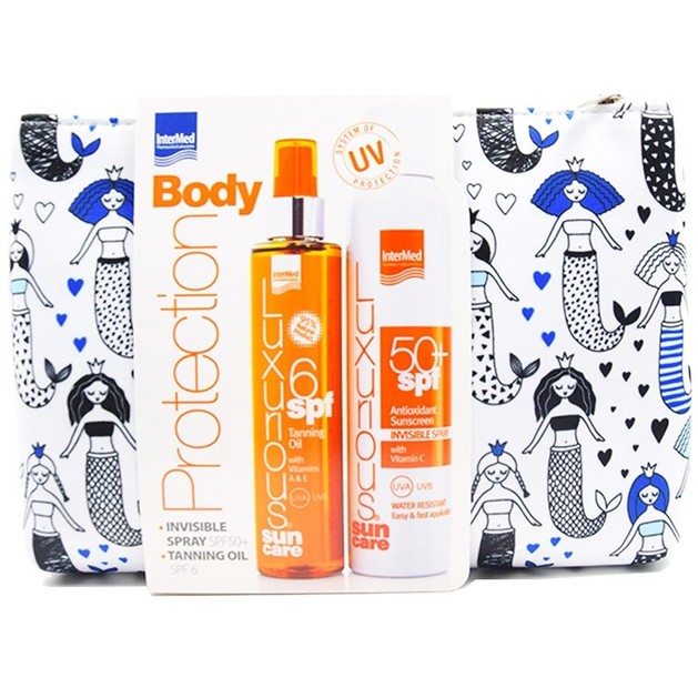 Intermed Promo Pack Luxurious Body Protection Invisible Spray SPF50+ 200ml & Luxurious Tanning Oil SPF6 200ml Intermed Promo Pack Luxurious Body Protection Invisible Spray SPF50+ 200ml & Luxurious Tanning Oil SPF6 200ml