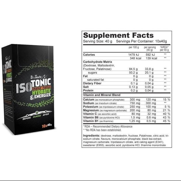 Biotech Usa Endurace Isotonic Επανυδάτωση Και Υδατανθρακες Κατά Την Διάρκεια Της Προπόνησης 10x40gr Biotech Usa Endurace Isotonic Επανυδάτωση Και Υδατανθρακες Κατά Την Διάρκεια Της Προπόνησης 10x40gr