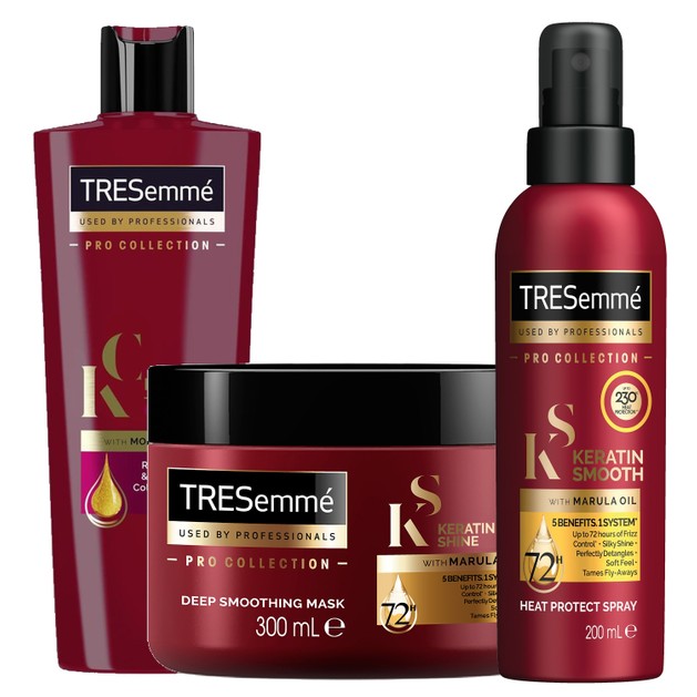 TRESemme Πακέτο Προσφοράς Keratin Smooth Colour Shampoo 400ml, Shine Mask With Marula Oil 300ml & Protect Spray 200ml TRESemme Πακέτο Προσφοράς Keratin Smooth Colour Shampoo 400ml, Shine Mask With Marula Oil 300ml & Protect Spray 200ml