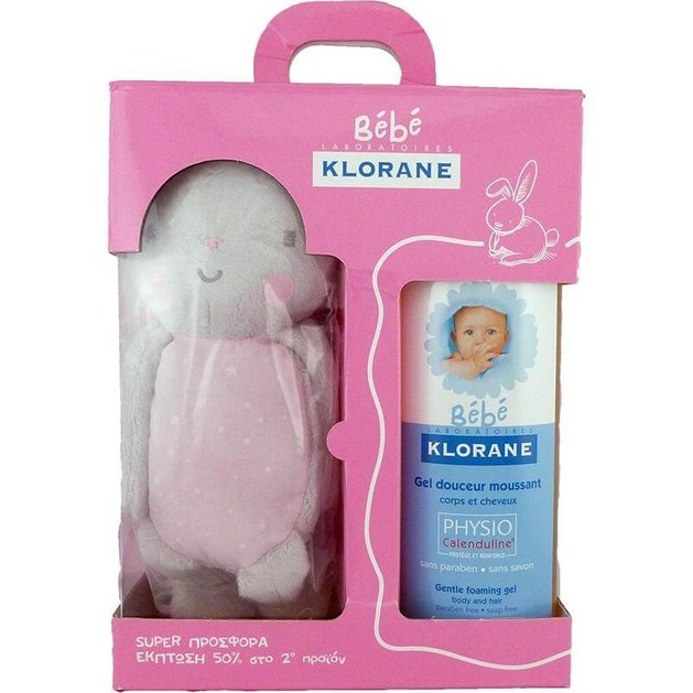 Klorane Πακέτο Προσφοράς 1+1 Bebe Girl Gel Douceur Moussant 500ml & Δώρο Λούτρινο Κουνελάκι Klorane Πακέτο Προσφοράς 1+1 Bebe Girl Gel Douceur Moussant 500ml & Δώρο Λούτρινο Κουνελάκι
