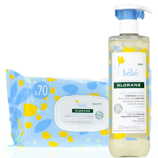 Klorane Bebe Combo Gel Lavant Doux Calendula Βρεφικό Απαλό Ζελ Καθαρισμού 500ml & Gentle Cleansing Wipes 70 Τεμάχια Klorane Bebe Combo Gel Lavant Doux Calendula Βρεφικό Απαλό Ζελ Καθαρισμού 500ml & Gentle Cleansing Wipes 70 Τεμάχια
