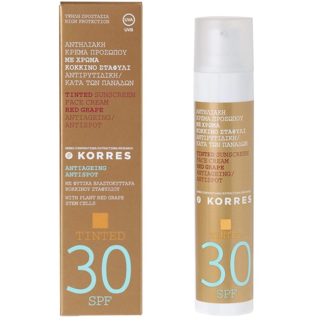 Korres Tinted Sunscreen Κόκκινο Σταφύλι με Spf30 50ml Korres Tinted Sunscreen Κόκκινο Σταφύλι με Spf30 50ml