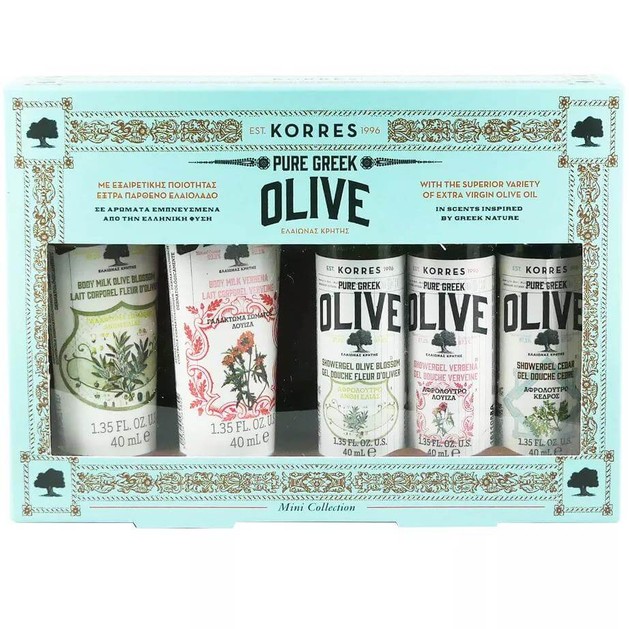 Korres Set Olive Blosom Body Milk, Verbena Body Milk, Olive Blosom ShowerGel, Verbena ShowerGel, Cedar ShowerGel, 5x40ml Korres Set Olive Blosom Body Milk, Verbena Body Milk, Olive Blosom ShowerGel, Verbena ShowerGel, Cedar ShowerGel, 5x40ml