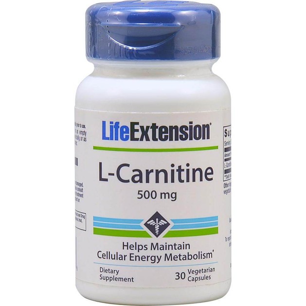 Life Extension L-Carnitine 500mg Συμπλήρωμα Διατροφής που Συμβάλλει στην Ενίσχυση του Κυτταρικού Μεταβολισμού 30veg.caps Life Extension L-Carnitine 500mg Συμπλήρωμα Διατροφής που Συμβάλλει στην Ενίσχυση του Κυτταρικού Μεταβολισμού 30veg.caps