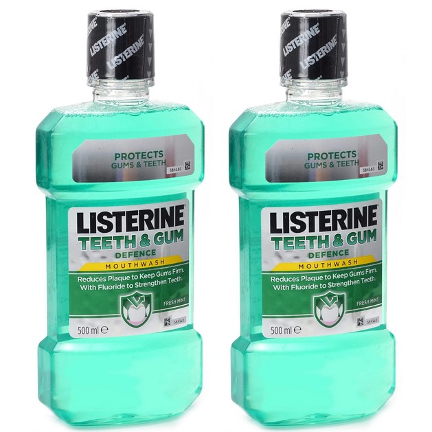 Listerine Πακέτο Προσφοράς Teeth & Gum Defence Ενδυναμώνει τα Δόντια & Προστατεύει τα Ούλα 2x500ml 1+1 Δώρο Listerine Πακέτο Προσφοράς Teeth & Gum Defence Ενδυναμώνει τα Δόντια & Προστατεύει τα Ούλα 2x500ml 1+1 Δώρο