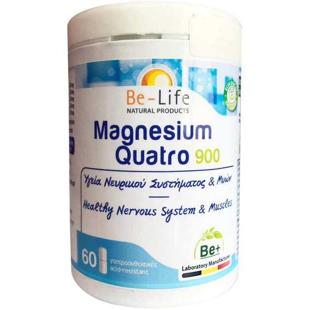 Be-Life Magnesium Quatro 900 Συμπλήρωμα Διατροφής για την Υγεία του Νευρικού Συστήματος & Μυών 60caps Be-Life Magnesium Quatro 900 Συμπλήρωμα Διατροφής για την Υγεία του Νευρικού Συστήματος & Μυών 60caps