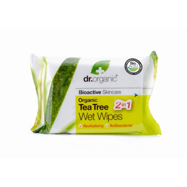 Dr.Organic Organic Tea Tree Wet Wipes 20 Τεμάχια Dr.Organic Organic Tea Tree Wet Wipes 20 Τεμάχια