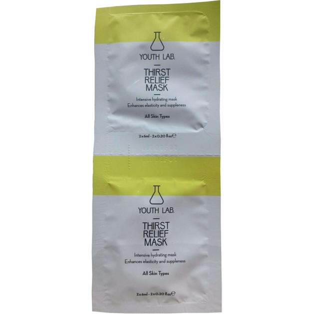 Youth Lab Thirst Relief Mask All Skin Types Μάσκα Εντατικής Ενυδάτωσης, με Δράση Έως & 6 Ώρες Μετά την Εφαρμογή 2 x 6ml Youth Lab Thirst Relief Mask All Skin Types Μάσκα Εντατικής Ενυδάτωσης, με Δράση Έως & 6 Ώρες Μετά την Εφαρμογή 2 x 6ml