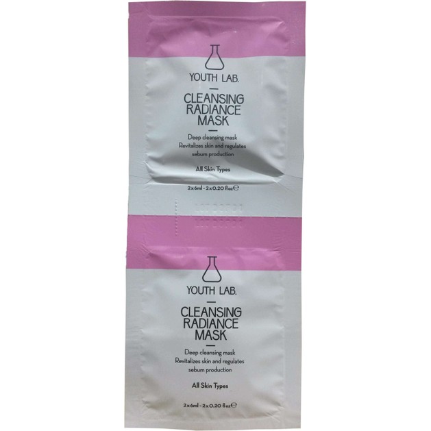 Youth Lab Cleansing Radiance Mask All Skin Types Μάσκα Βαθύ Καθαρισμού, Λάμψης & Μείωσης των Διεσταλμένων Πόρων 2 x 6ml Youth Lab Cleansing Radiance Mask All Skin Types Μάσκα Βαθύ Καθαρισμού, Λάμψης & Μείωσης των Διεσταλμένων Πόρων 2 x 6ml