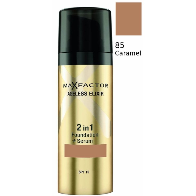 MAX FACTOR Ageless Elixir 2in1 Foundation+Serum 85 Caramel 30ml MAX FACTOR Ageless Elixir 2in1 Foundation+Serum 85 Caramel 30ml