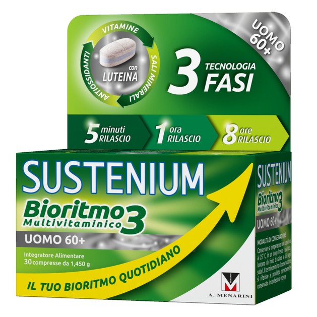 Menarini Sustenium Biorhythm3 Men 60+ Συμπλήρωμα Διατροφής,Πολυβιταμίνη Ειδικά Σχεδιασμένη για Άνδρες Άνω των 60 Ετών 30caps Menarini Sustenium Biorhythm3 Men 60+ Συμπλήρωμα Διατροφής,Πολυβιταμίνη Ειδικά Σχεδιασμένη για Άνδρες Άνω των 60 Ετών 30caps