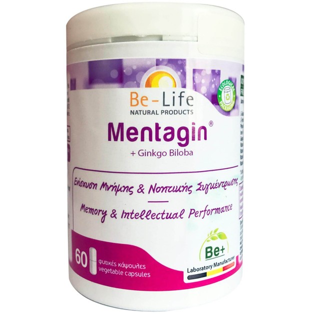 Be-Life Mentagin +Ginkgo Biloba Συμπλήρωμα Διατροφής για Ενίσχυση της Μνήμης & της Νοητικής Συγκέντρωσης 60caps Be-Life Mentagin +Ginkgo Biloba Συμπλήρωμα Διατροφής για Ενίσχυση της Μνήμης & της Νοητικής Συγκέντρωσης 60caps