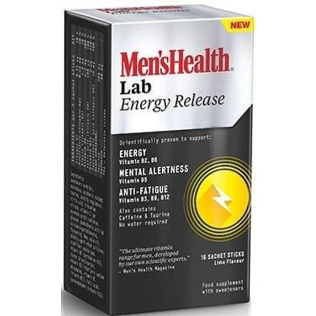 Men\'s Health Lab Energy Release Προσφέρει Εναν Μοναδικό Συνδυασμό Καφεϊνης Ταυρίνης Και Βιταμινών Β, 16 Caps Men\'s Health Lab Energy Release Προσφέρει Εναν Μοναδικό Συνδυασμό Καφεϊνης Ταυρίνης Και Βιταμινών Β, 16 Caps