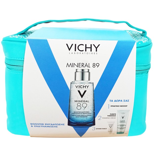 Vichy Promo Mineral 89 Booster 50ml & Δώρο Purete Thermale Creme Moussante 50ml & Capital Soleil UV- Age Daily Spf50+, 3ml & Νεσεσέρ Vichy Promo Mineral 89 Booster 50ml & Δώρο Purete Thermale Creme Moussante 50ml & Capital Soleil UV- Age Daily Spf50+, 3ml & Νεσεσέρ