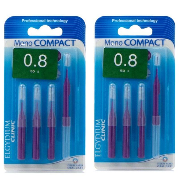 Elgydium Clinic Monocompact, Μεσοδόντια Βουρτσάκια 0.8mm Μωβ 2 x 4τμχ Προσφορά -50% στο 2ο Προϊόν Elgydium Clinic Monocompact, Μεσοδόντια Βουρτσάκια 0.8mm Μωβ 2 x 4τμχ Προσφορά -50% στο 2ο Προϊόν