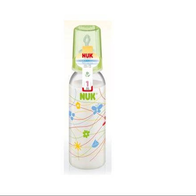 Nuk Classic Πλαστικό Μπιμπερό με Θηλή Σιλικόνης Μεγέθους 1 (0-6 Μηνών) Medium Οπή για Γάλα 240ml Nuk Classic Πλαστικό Μπιμπερό με Θηλή Σιλικόνης Μεγέθους 1 (0-6 Μηνών) Medium Οπή για Γάλα 240ml