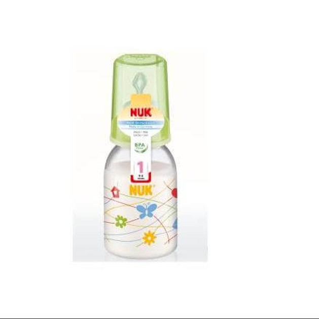 Nuk Classic Πλαστικό Μπιμπερό με Θηλή Σιλικόνης Μεγέθους 1 (0-6 Μηνών) Medium Οπή για Γάλα 110ml Nuk Classic Πλαστικό Μπιμπερό με Θηλή Σιλικόνης Μεγέθους 1 (0-6 Μηνών) Medium Οπή για Γάλα 110ml