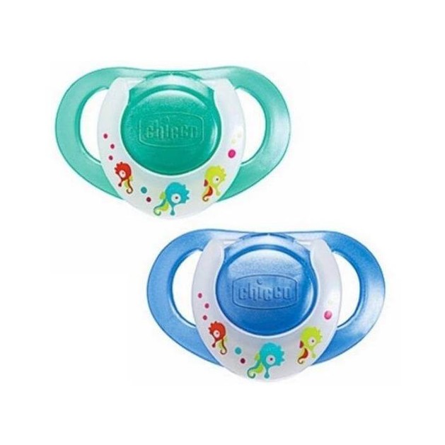 Chicco Πιπίλα Physio Καουτσούκ Με Κρίκο Μπλε Πράσινο 2τεμ,12m+ Chicco Πιπίλα Physio Καουτσούκ Με Κρίκο Μπλε Πράσινο 2τεμ,12m+