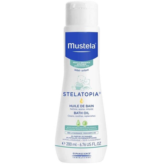 Mustela Stelatopia Bath Oil Βρεφικό-Παιδικό Έλαιο Μπάνιου για Ατοπική Δερματίτιδα 200ml Mustela Stelatopia Bath Oil Βρεφικό-Παιδικό Έλαιο Μπάνιου για Ατοπική Δερματίτιδα 200ml