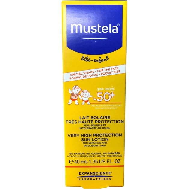 Mustela Very High Protect Sun Lotion Spf50+ Face Cream Βρεφική Αντηλιακή Κρέμα Προσώπου Υψηλής Προστασίας 40ml Mustela Very High Protect Sun Lotion Spf50+ Face Cream Βρεφική Αντηλιακή Κρέμα Προσώπου Υψηλής Προστασίας 40ml
