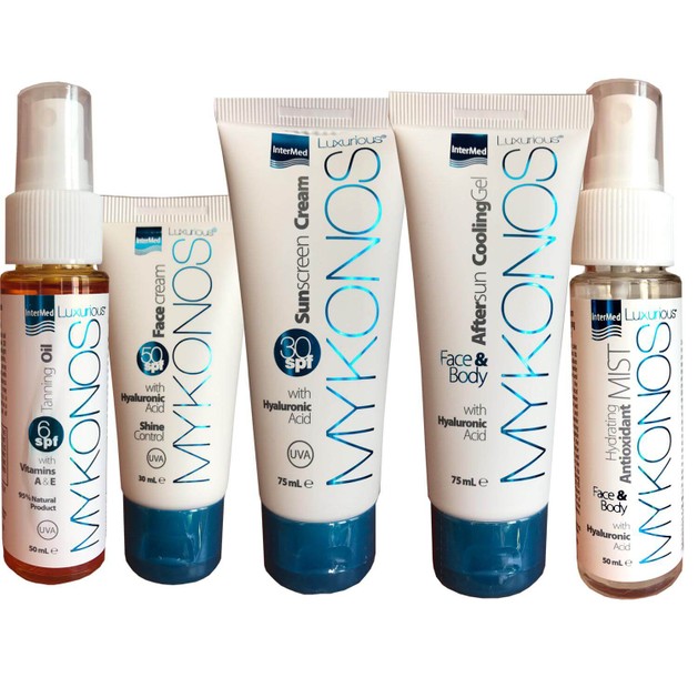 Luxurious Mykonos Travel Kit Σετ Ταξιδίου Αντηλιακής Προστασίας με 5 Mini Προϊόντα Luxurious Mykonos Travel Kit Σετ Ταξιδίου Αντηλιακής Προστασίας με 5 Mini Προϊόντα