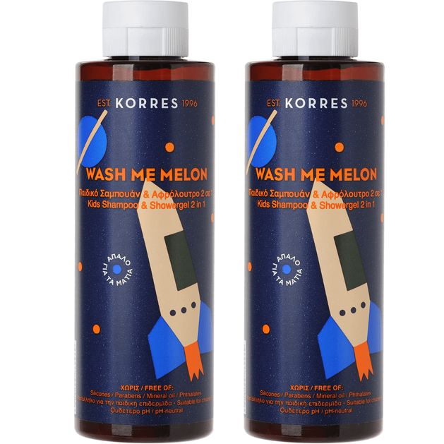 Korres Wash Me Melon Boys Shampoo & Showergel 1+1 Δώρο 250ml Korres Wash Me Melon Boys Shampoo & Showergel 1+1 Δώρο 250ml