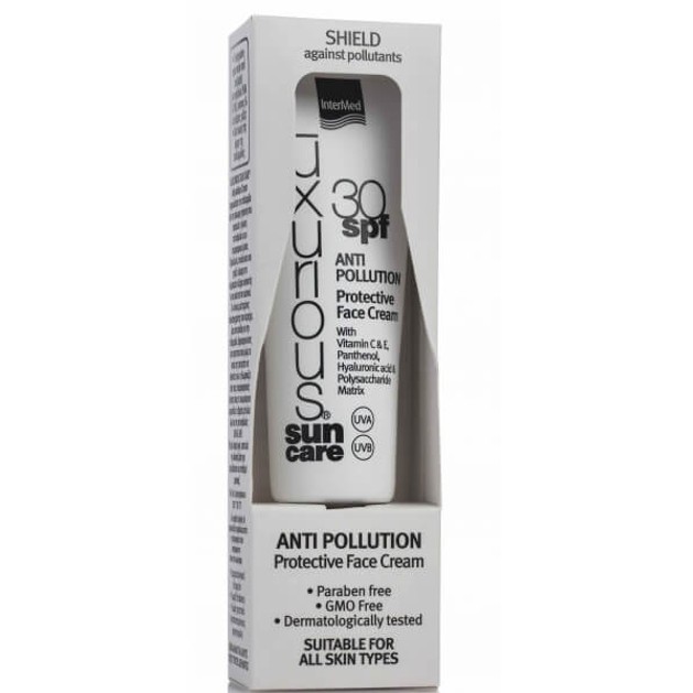 Luxurious Suncare Anti-Pollution Protective Face Cream Spf30 Αντηλιακή Προστατευτική Κρέμα Ενάντια των Ατμοσφαιρικών Ρύπων 50ml Luxurious Suncare Anti-Pollution Protective Face Cream Spf30 Αντηλιακή Προστατευτική Κρέμα Ενάντια των Ατμοσφαιρικών Ρύπων 50ml