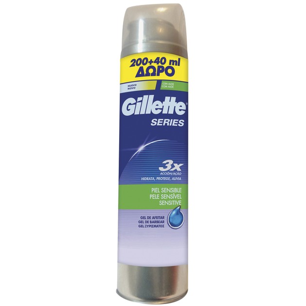 Gillette Series Gel Ξυρίσματος Sensitive Skin Βοηθά στην Προστασία της Επιδερμίδας Κατά των Ερεθισμών Προσφορά 200ml +40ml Δώρο Gillette Series Gel Ξυρίσματος Sensitive Skin Βοηθά στην Προστασία της Επιδερμίδας Κατά των Ερεθισμών Προσφορά 200ml +40ml Δώρο
