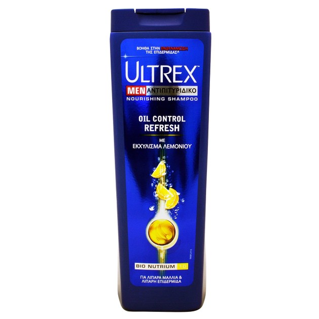 Ultrex Men Oil Control Refresh Αντιπιτυριδικό Σαμπουάν με Εκχύλισμα Λεμονιού, για Λιπαρά Μαλλιά & Λιπαρή Επιδερμίδα 360ml Ultrex Men Oil Control Refresh Αντιπιτυριδικό Σαμπουάν με Εκχύλισμα Λεμονιού, για Λιπαρά Μαλλιά & Λιπαρή Επιδερμίδα 360ml