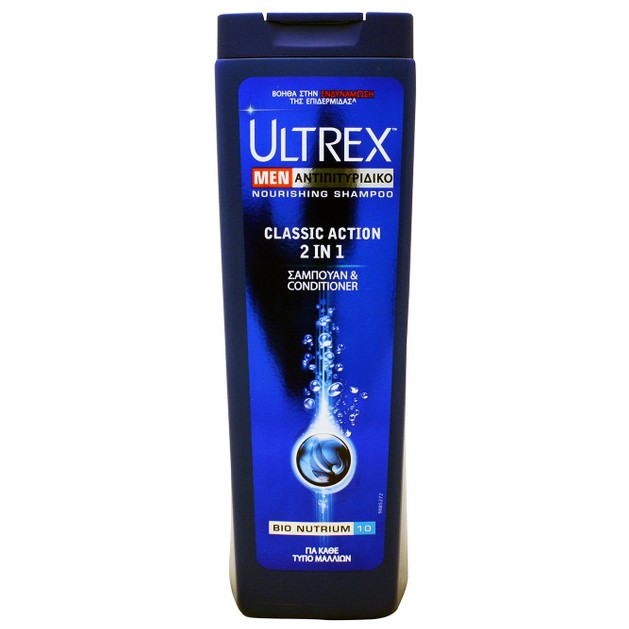 Ultrex Men Classic Action 2 in 1 Αντιπιτυριδικό Σαμπουάν & Conditioner Διπλής Δράσης 360ml Ultrex Men Classic Action 2 in 1 Αντιπιτυριδικό Σαμπουάν & Conditioner Διπλής Δράσης 360ml